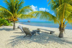 Praia na cidade de Placencia 